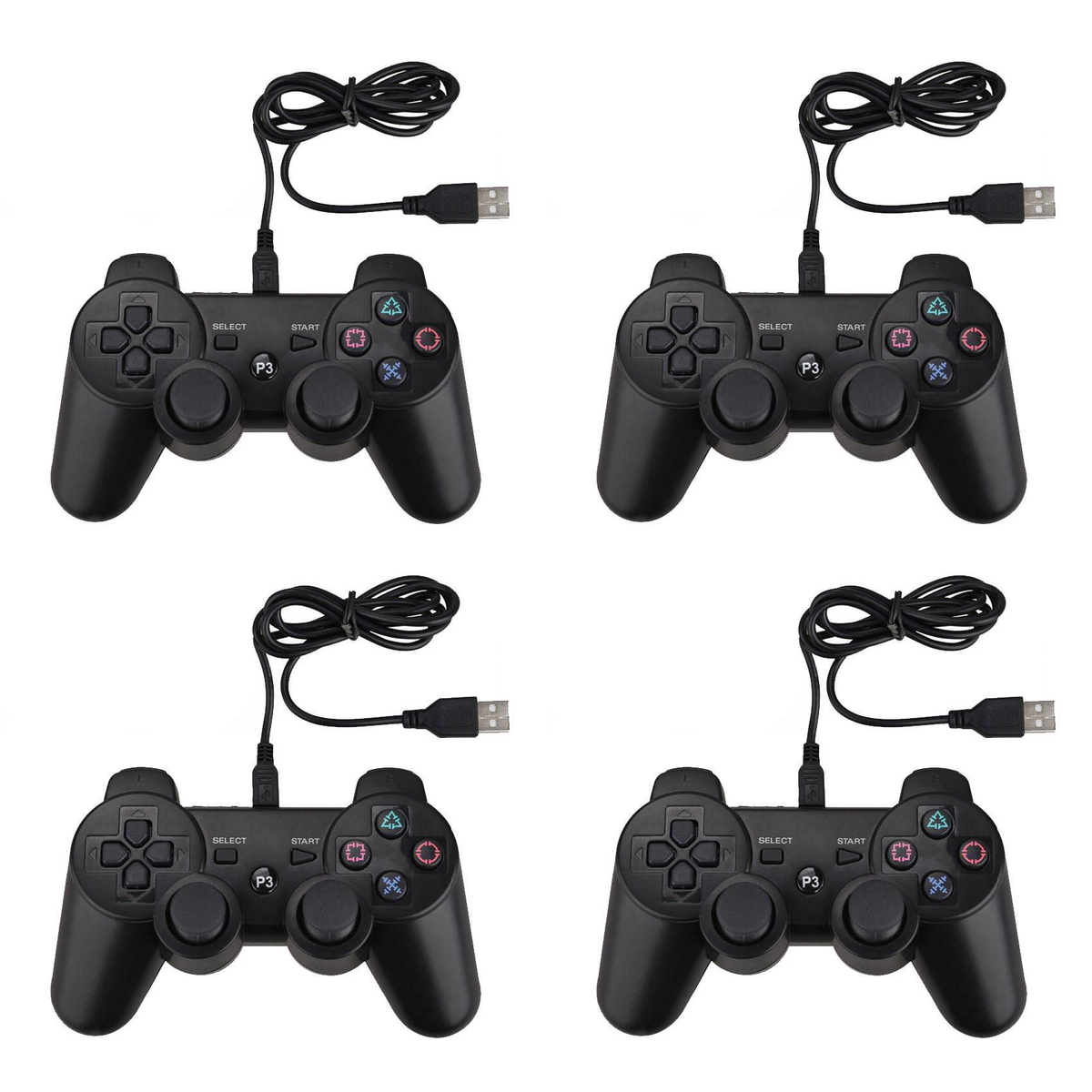 Wired Gaming Controller for Playstation 3 & PC - Pack of 4